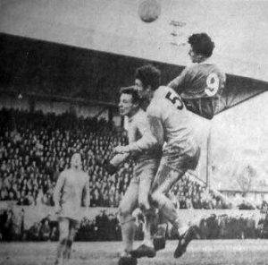 Joe Royle scores the only goal. Southport 0 v 1 Everton, 27/01/68