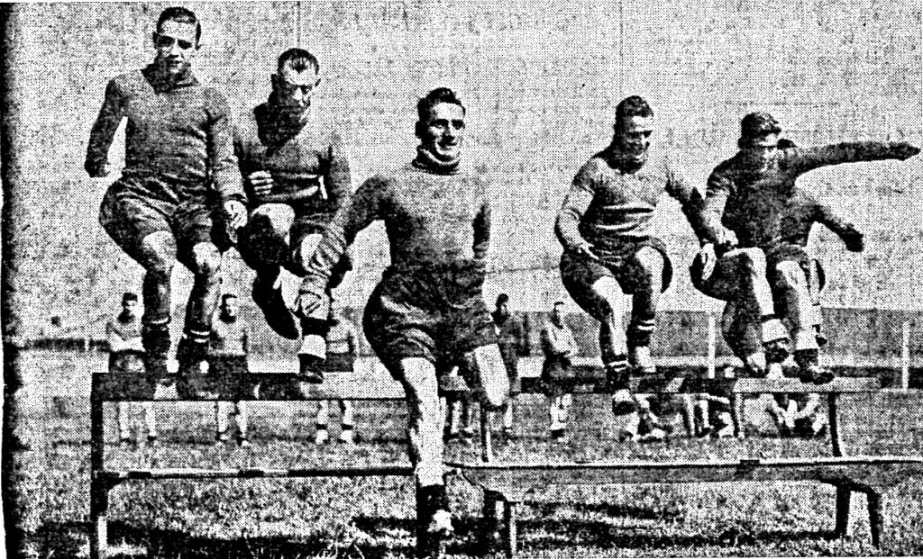 That eve of the season feeling. Grainger, Savagem Grice, Read and Boland going over the hurdles