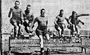 That eve of the season feeling. Grainger, Savagem Grice, Read and Boland going over the hurdles