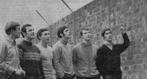 The Southport team featured six players who had started at Everton including Russell (right)