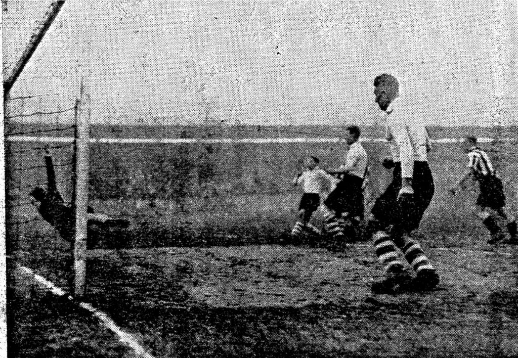 Carter scores Southport's first goal against Chester in December 1935